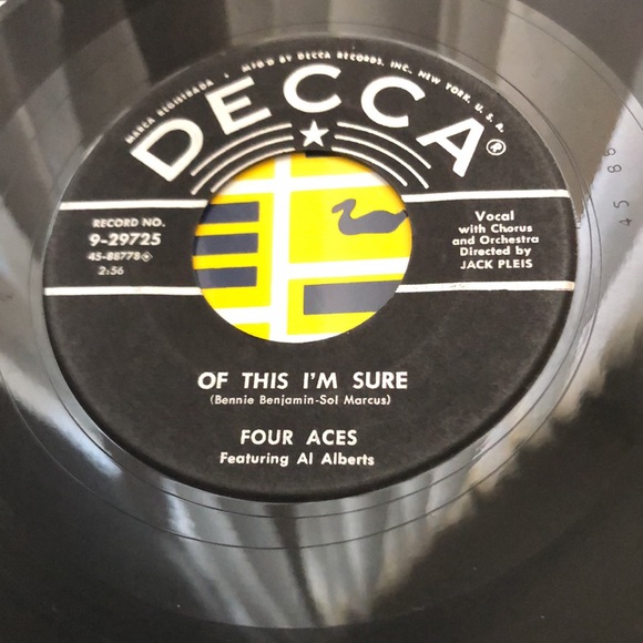 Four Aces A Woman In Love Vinyl 45 Record '55 - Picture 2 of 6
